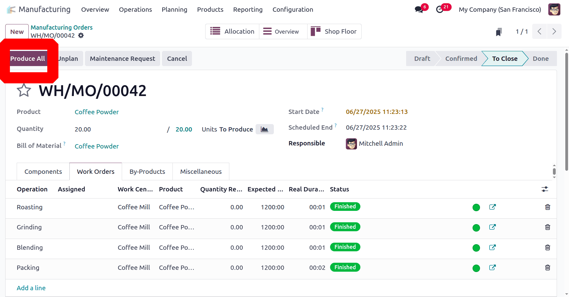 How to Manage Allocation Report for Manufacturing Orders in Odoo 18-cybrosys
