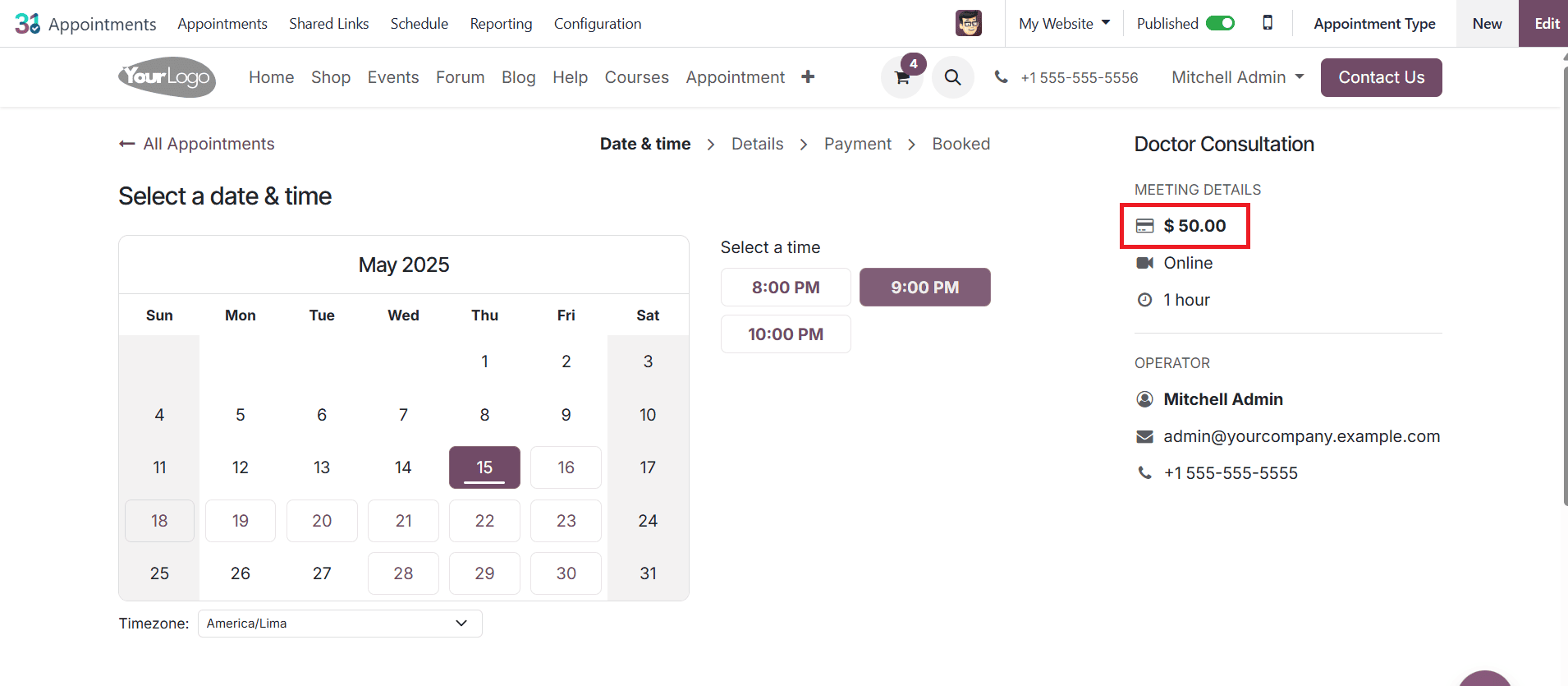 How to Manage and Schedule Appointments in Odoo 18 With or Without Up-Front Payments-cybrosys