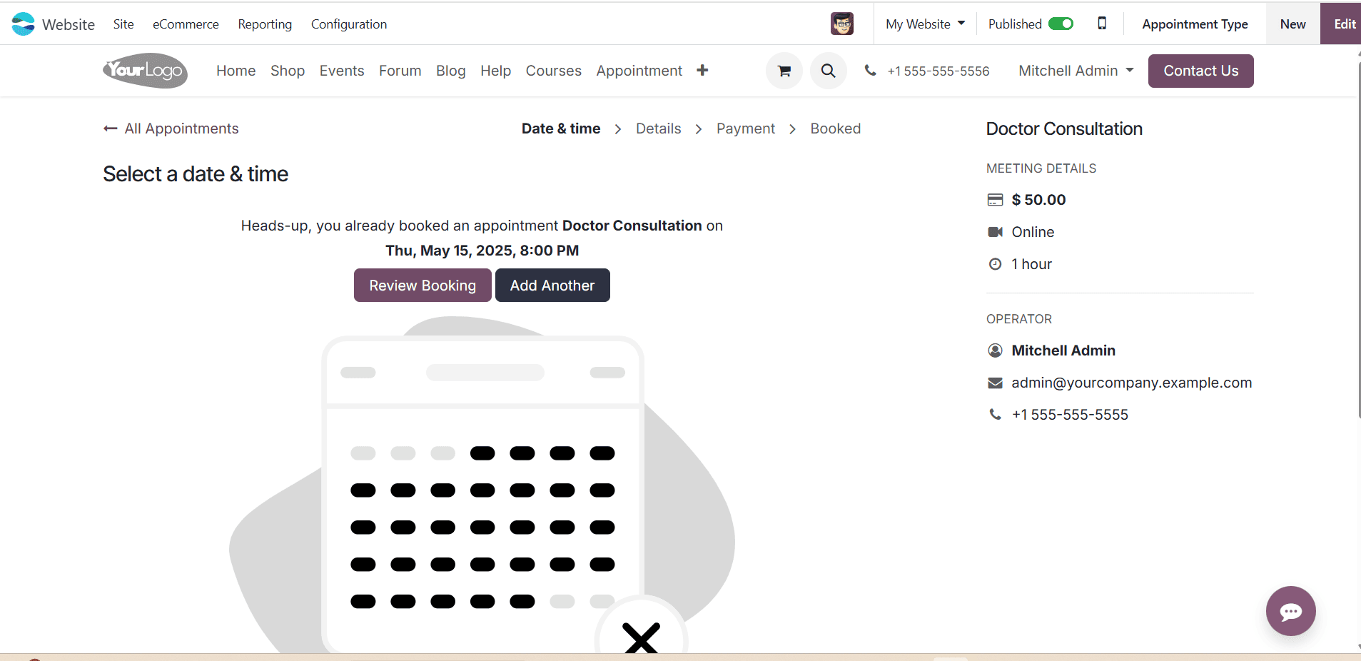 How to Manage and Schedule Appointments in Odoo 18 With or Without Up-Front Payments-cybrosys