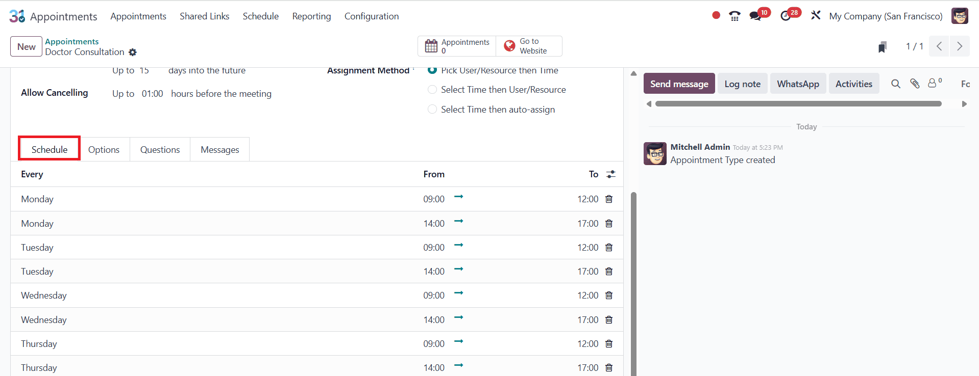 How to Manage and Schedule Appointments in Odoo 18 With or Without Up-Front Payments-cybrosys