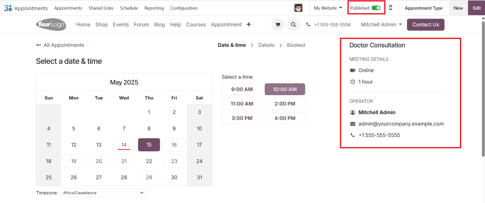 How to Manage and Schedule Appointments in Odoo 18 With or Without Up-Front Payments-cybrosys