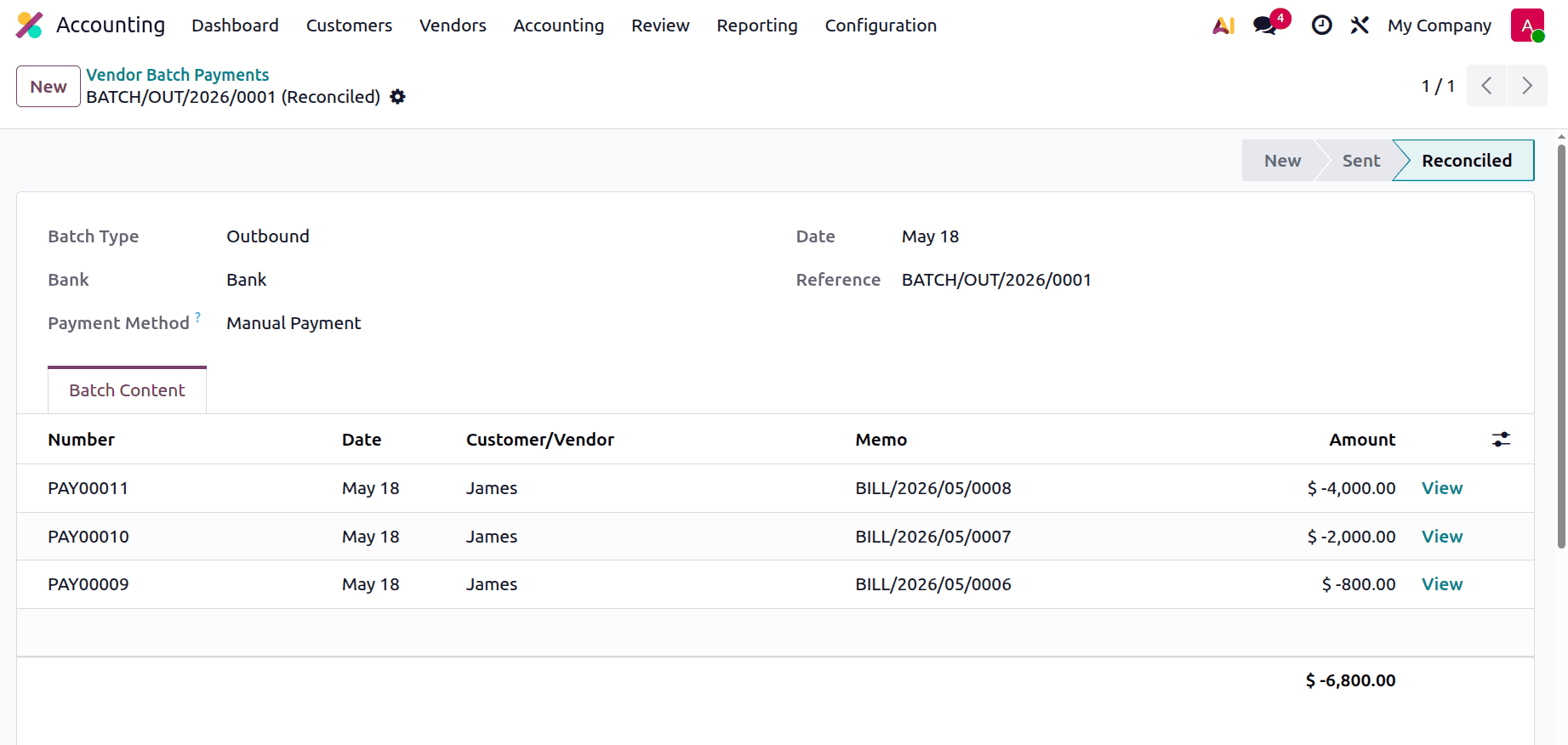 How to Manage Batch Payments and Reconciliations in Odoo 19-cybrosys