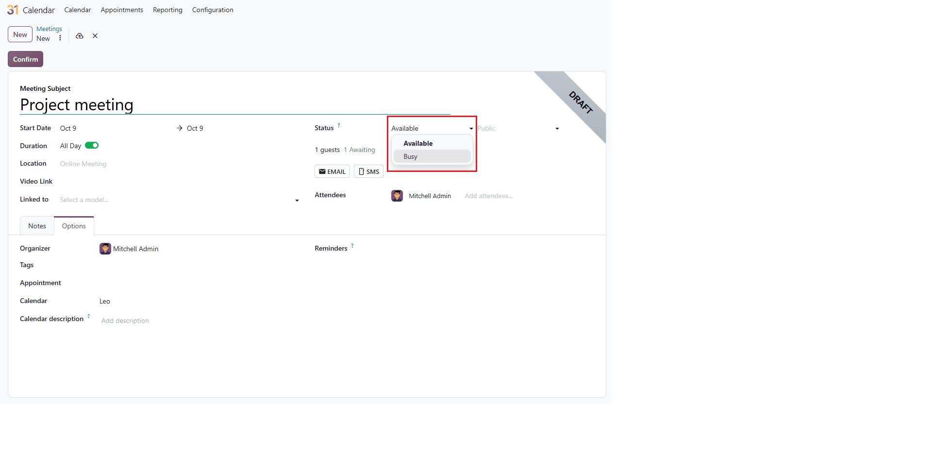 How to Manage Calendar Privacy and Availability in Odoo 20-cybrosys