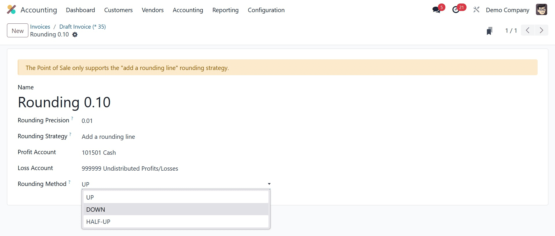 How to Manage Cash Roundings in Odoo 17 Accounting-cybrosys