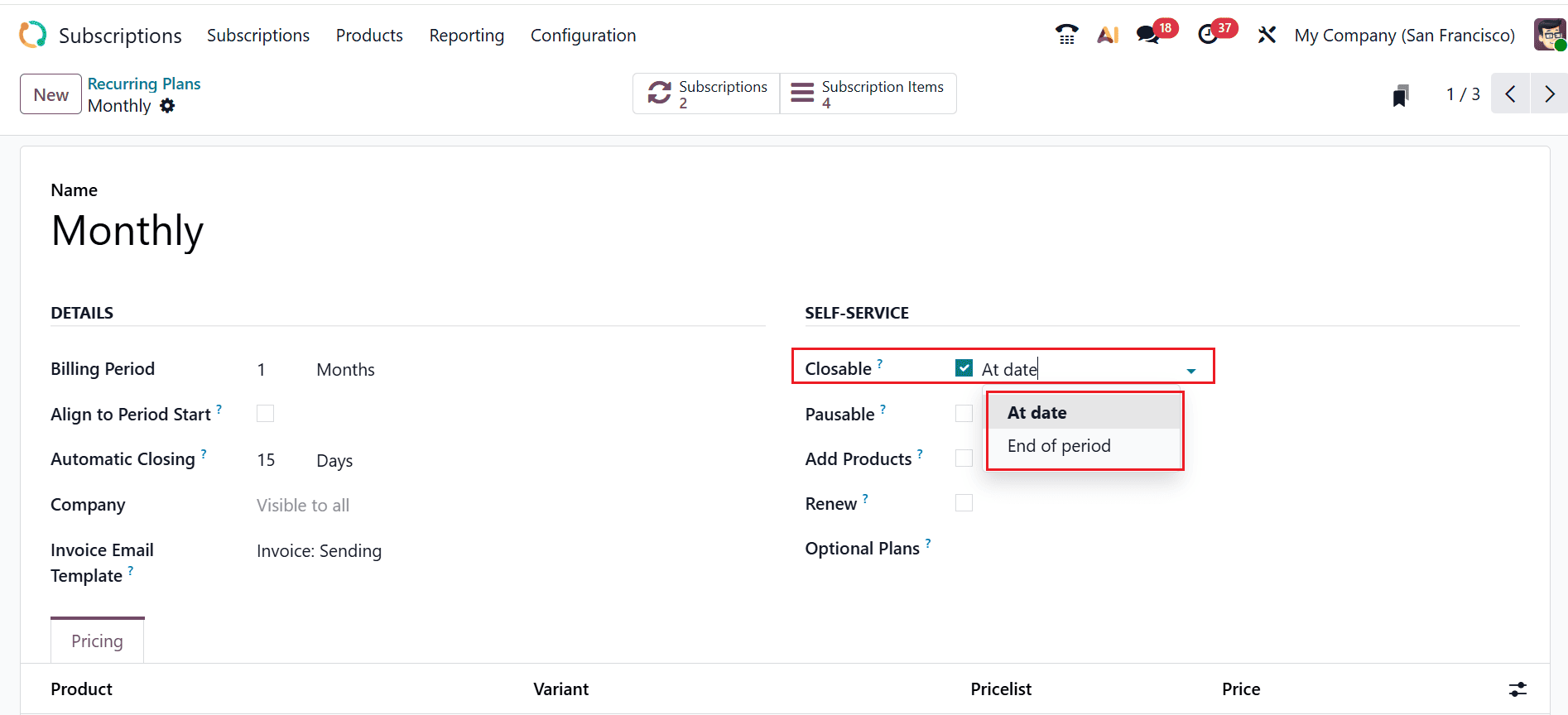 How to Manage Closing and Reopening Subscriptions in Odoo 19-cybrosys