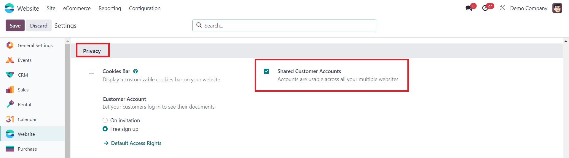 How to Manage Customer Accounts in Odoo 17 Website-cybrosys