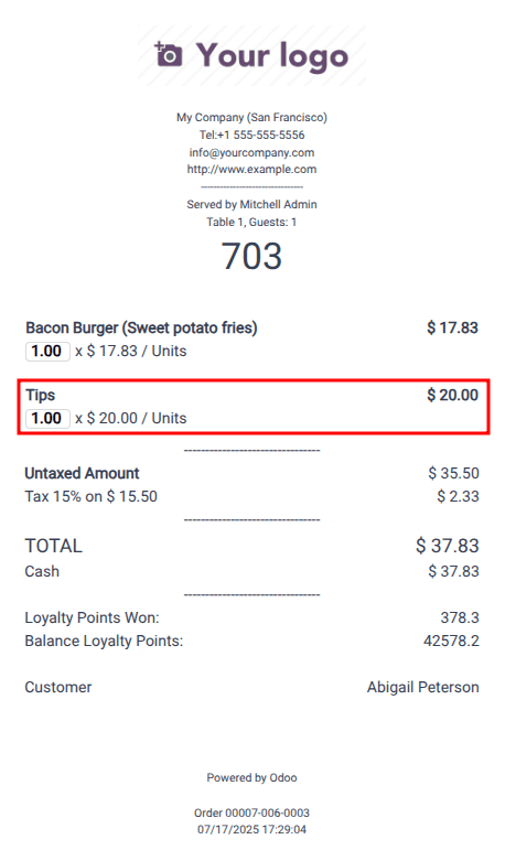 How to Manage Customer Tips With Odoo 18 Point of Sale-cybrosys