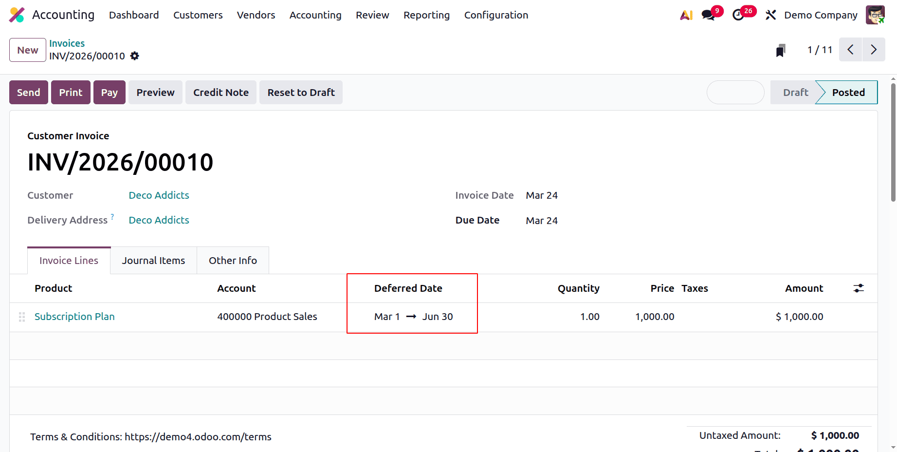 How to Manage Deferred Revenue Recognition in Odoo 19-cybrosys