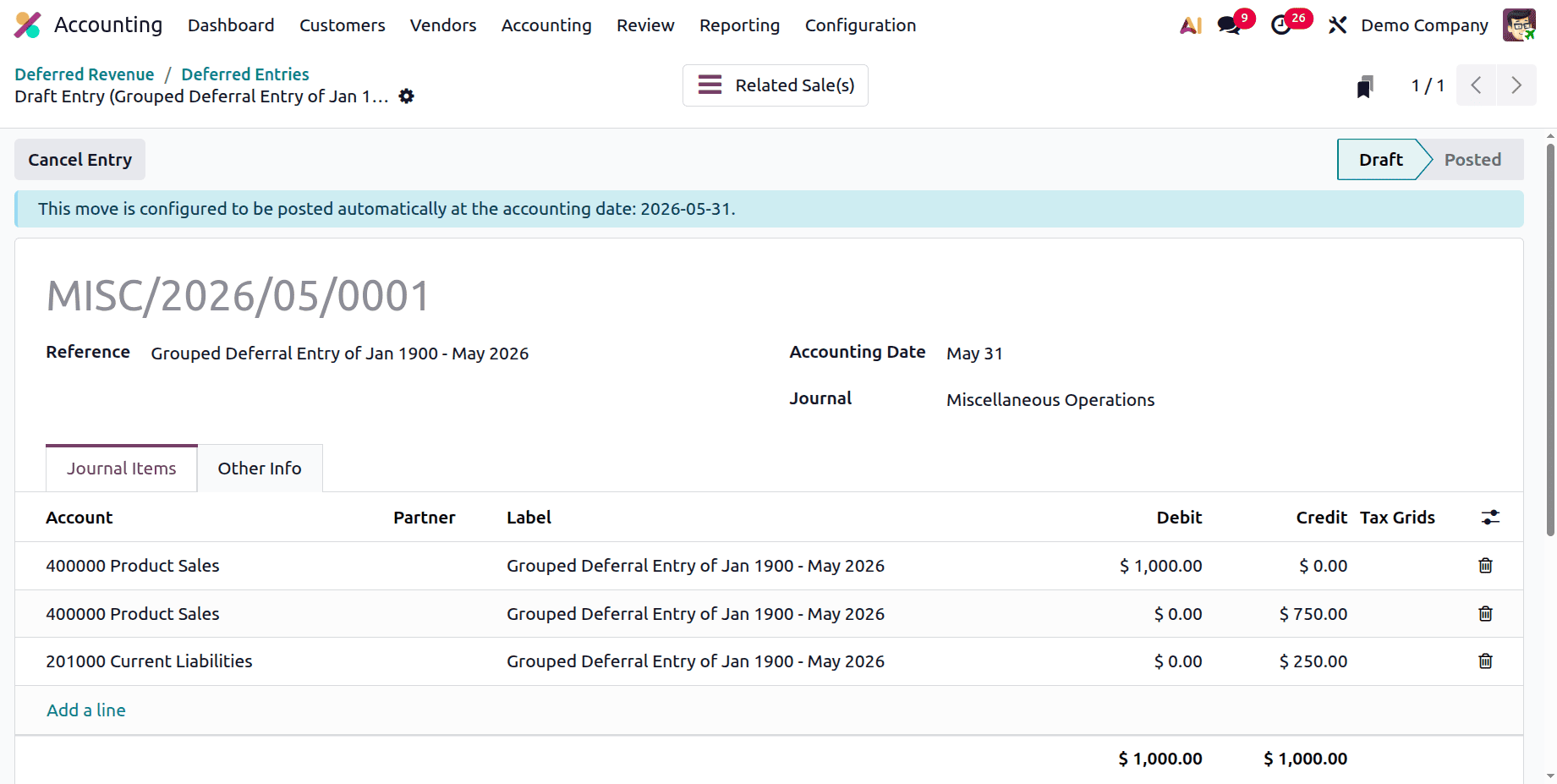 How to Manage Deferred Revenue Recognition in Odoo 19-cybrosys
