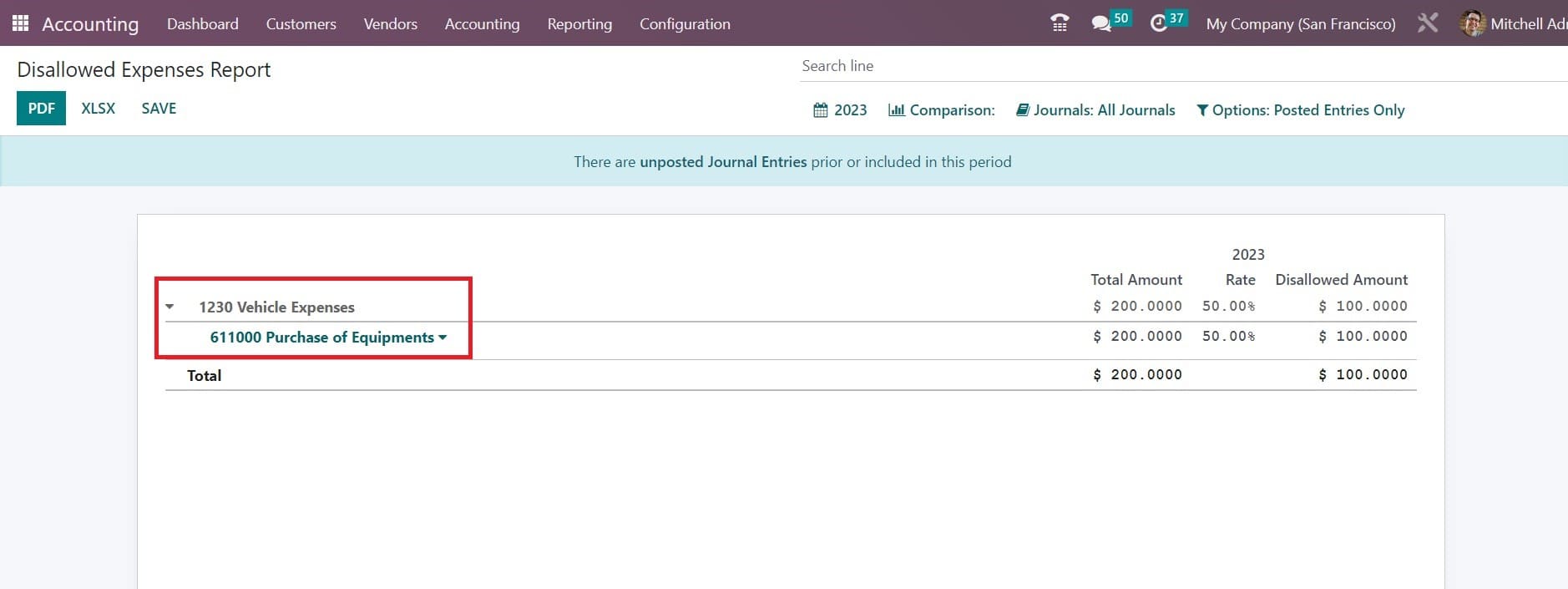 How to Manage Disallowed Expenses in Odoo 16 Accounting-cybrosys