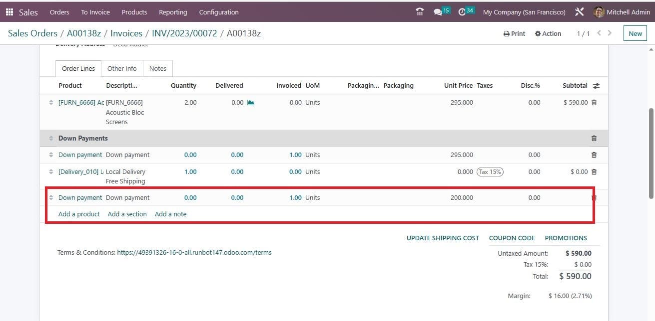 How to Manage Down Payments in Odoo 16 Sales Module-cybrosys