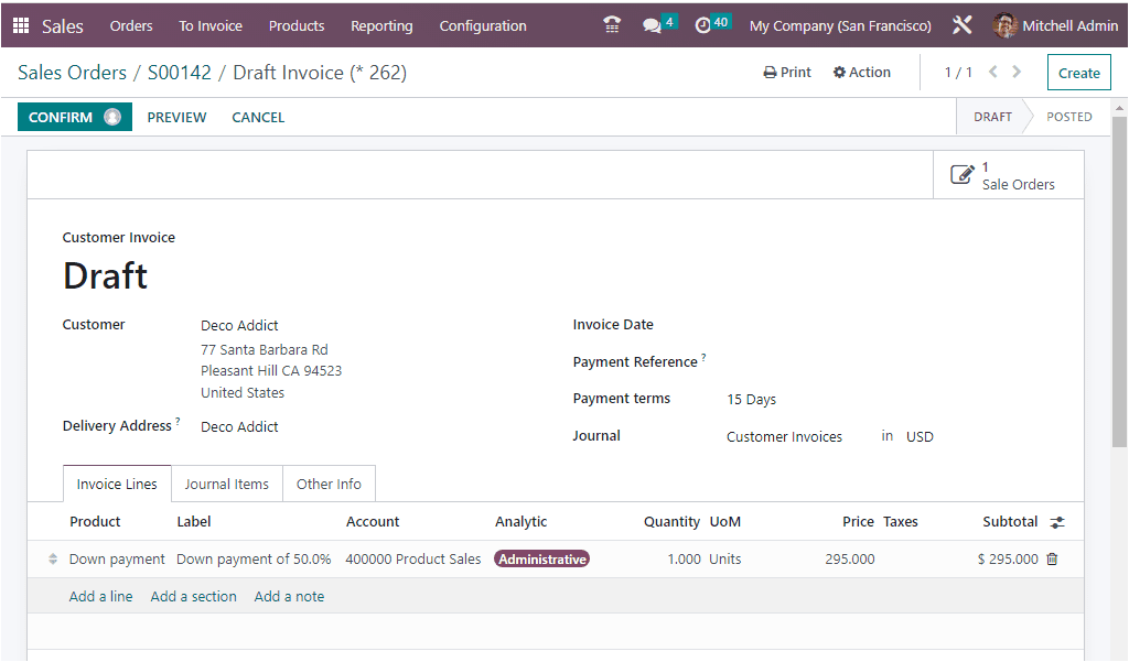 How to Manage Down Payments in Odoo 16 Sales Module-cybrosys