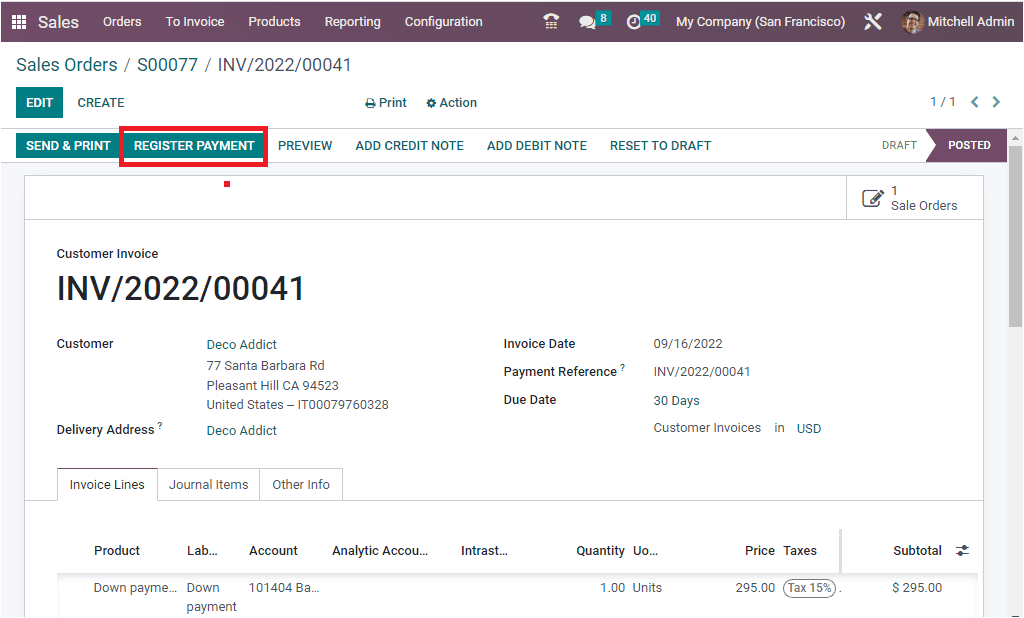 How to Manage Down Payments in Odoo 16 Sales Module-cybrosys