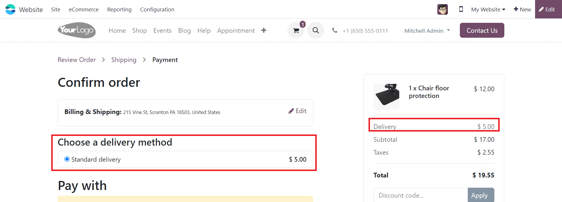 How to Manage E-Commerce Product Shipping in Odoo 17 Website-cybrosys