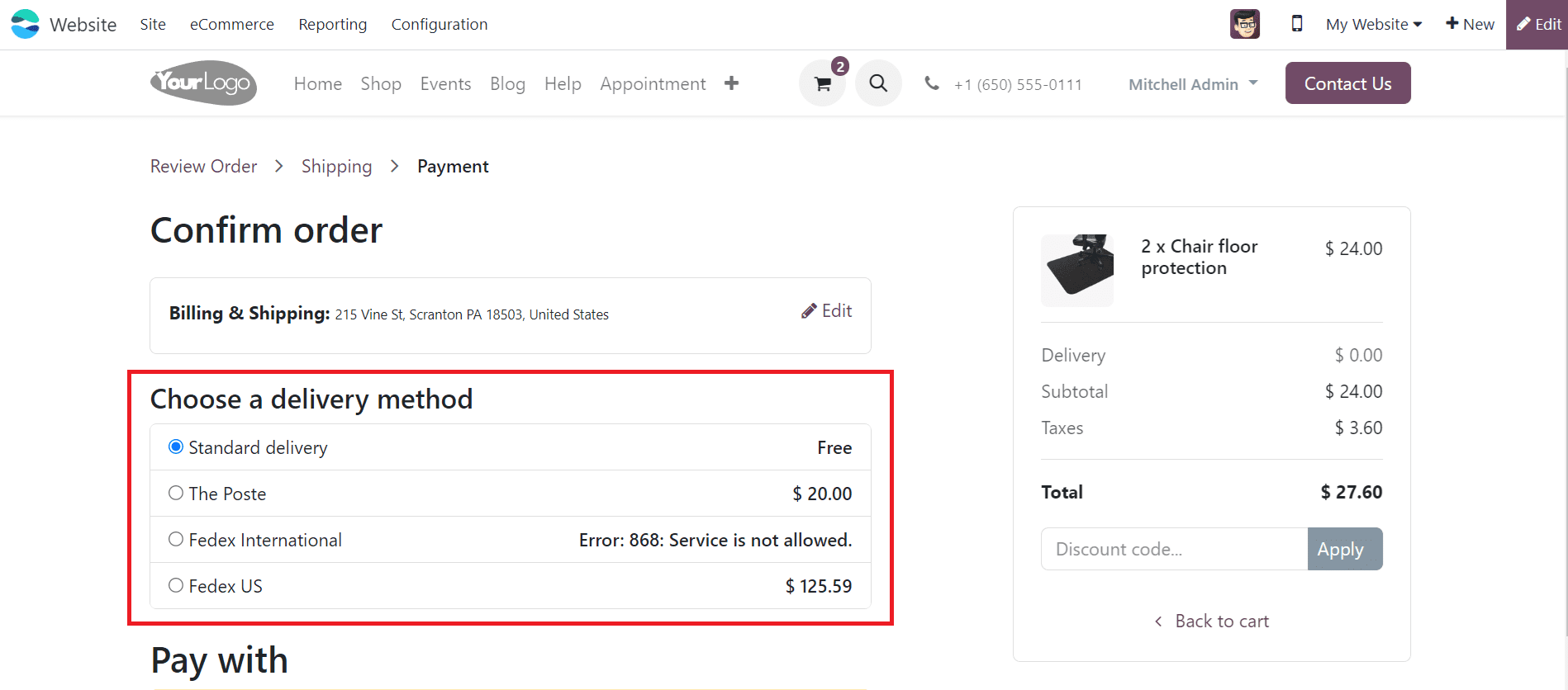 How to Manage E-Commerce Product Shipping in Odoo 17 Website-cybrosys