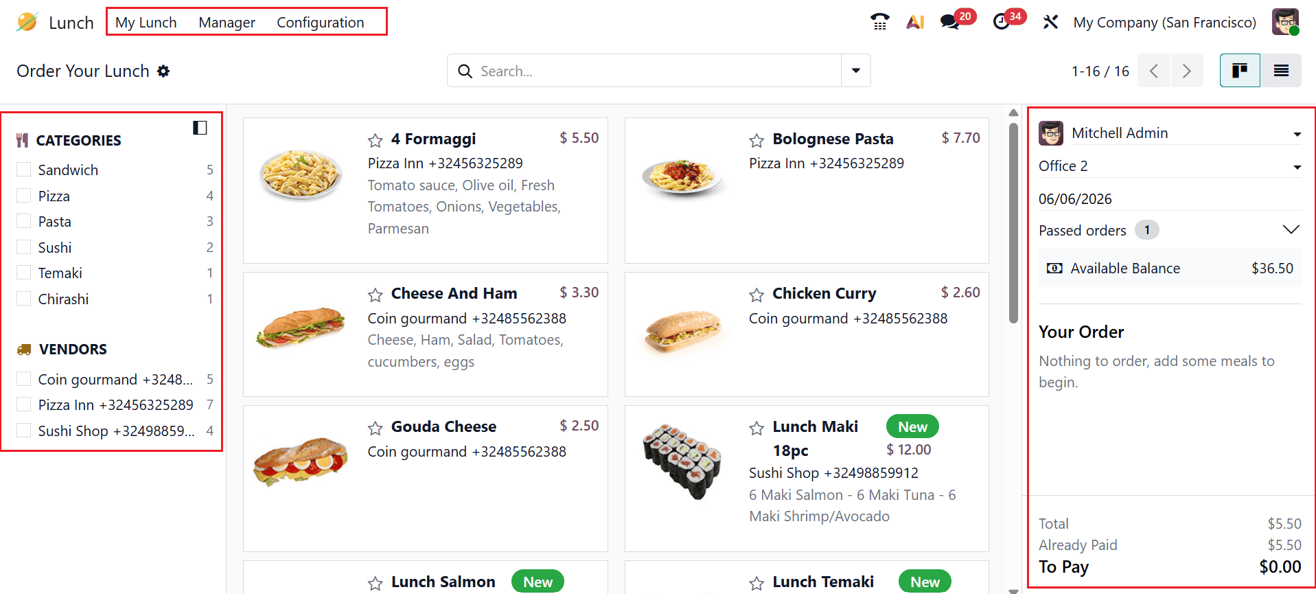 How to Manage Employee Lunch Using Odoo 19 Lunch Module-cybrosys