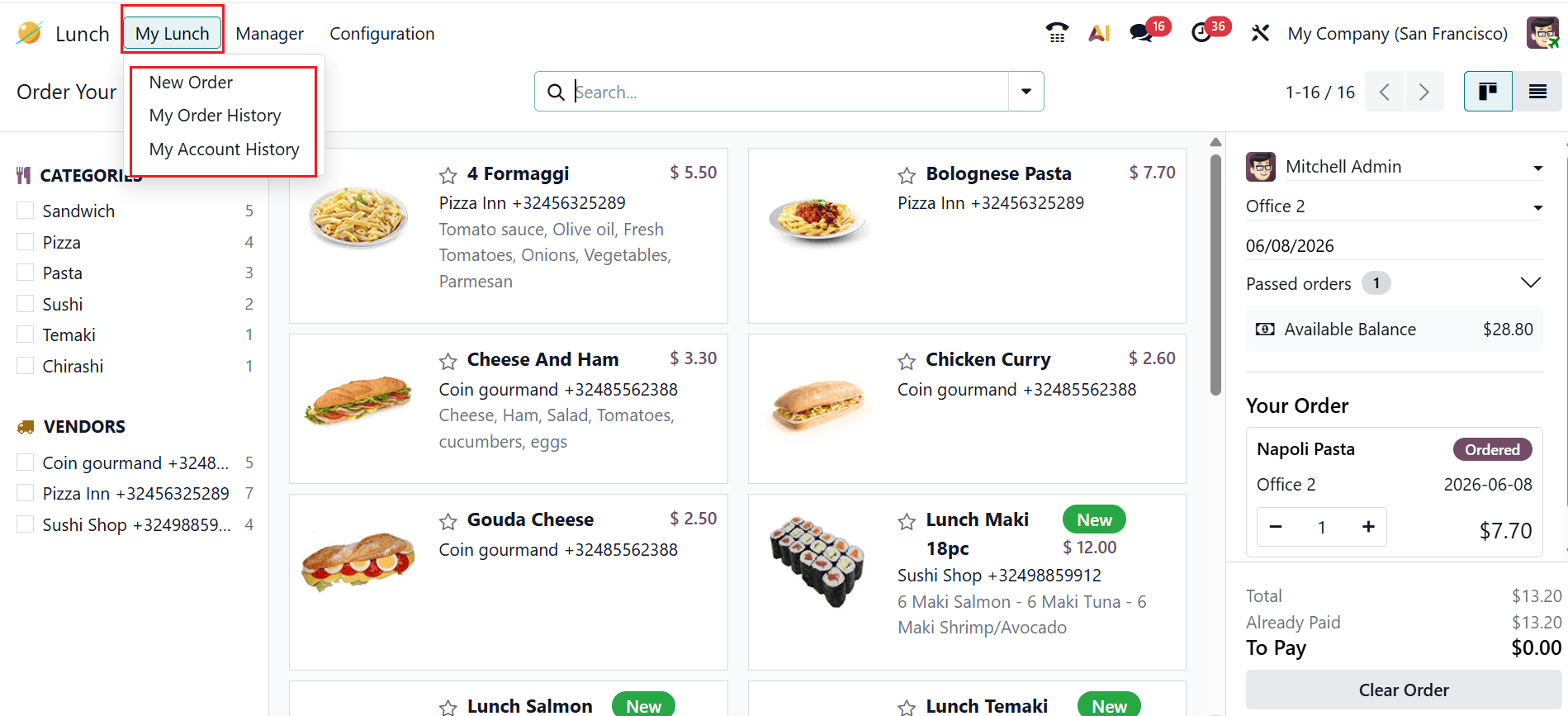 How to Manage Employee Lunch Using Odoo 19 Lunch Module-cybrosys