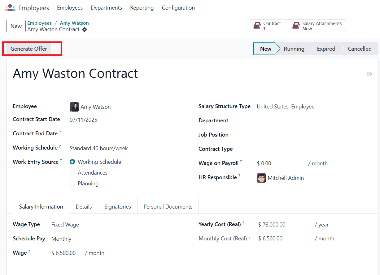 How to Manage Employee Offer Letter and Salary Configurator in Odoo 18-cybrosys