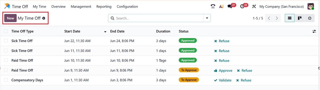 How to Manage Leave and Public Holidays in Odoo 19 Timesheets-cybrosys