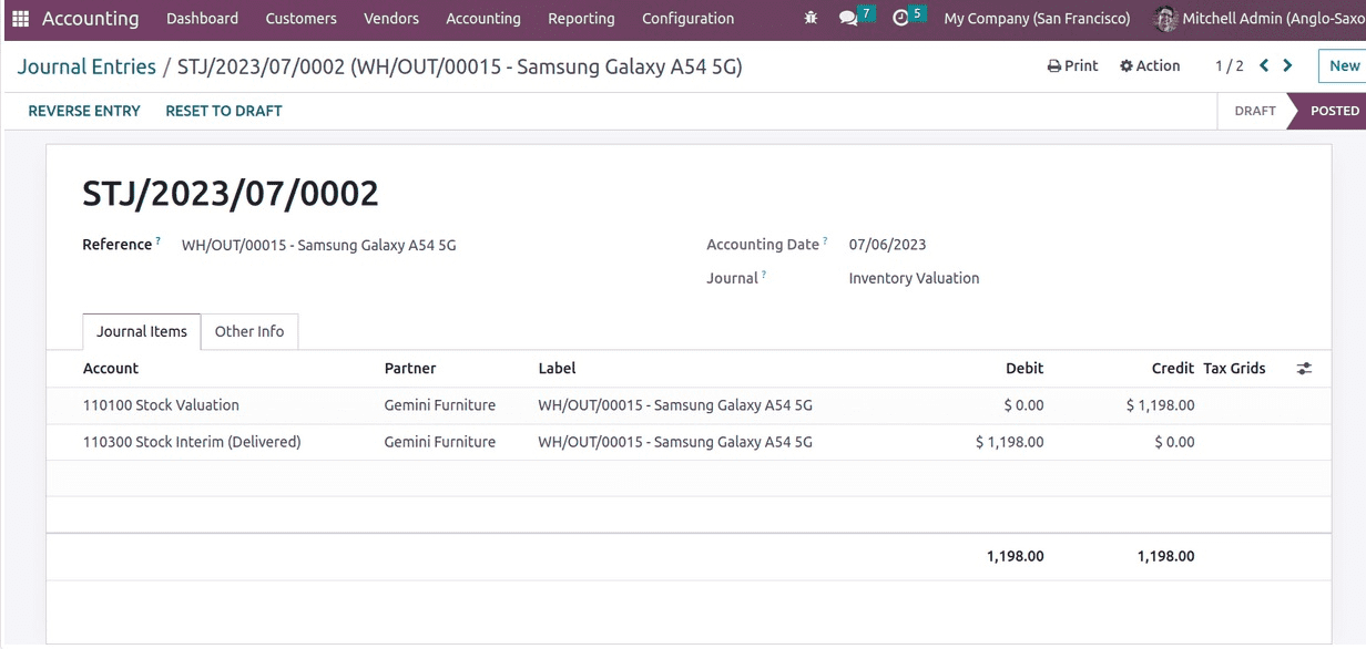 How to Manage Ledger Posting in Odoo 17 Anglo-Saxon Accounting-cybrosys