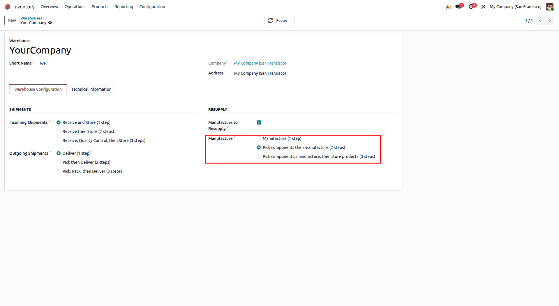 How to Manage Manufacturing with Two-Step Warehouse Flow in Odoo 19-cybrosys