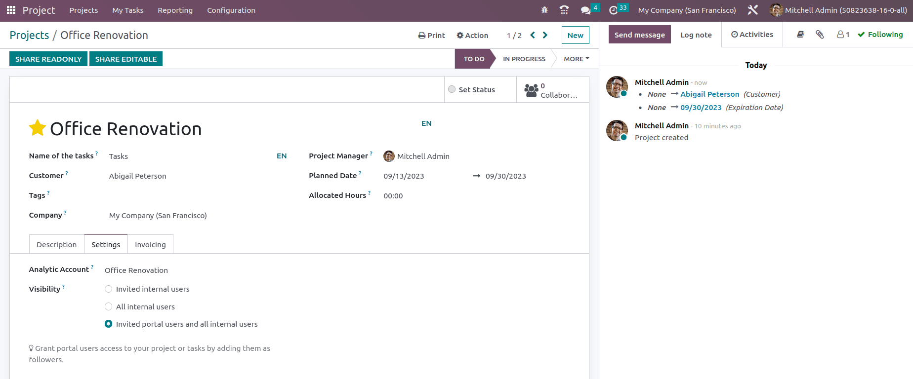 How to Manage Onsite Interventions Using Odoo 16 Project App-cybrosys