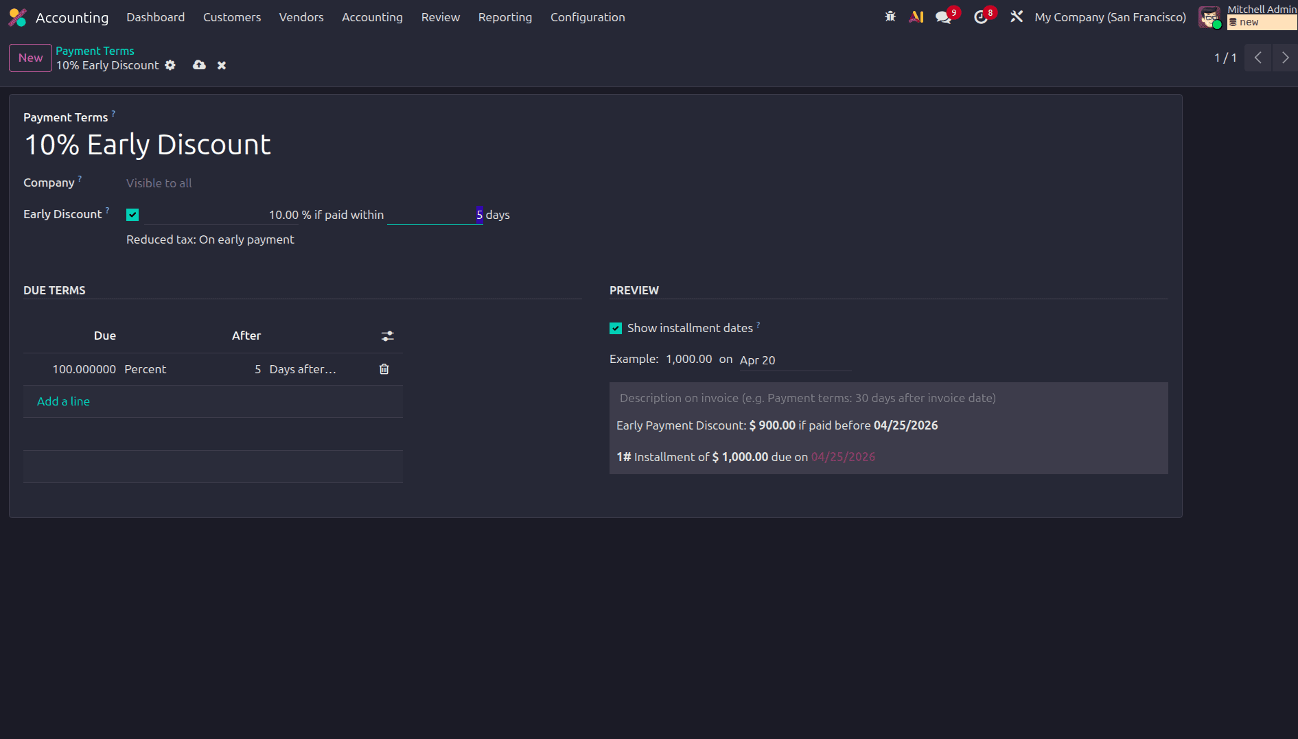 How to Manage Payment Terms in Odoo 19 Accounting-cybrosys