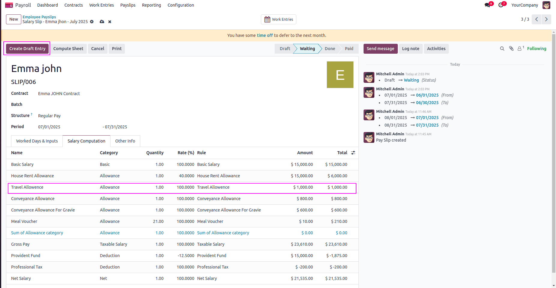 How to Manage Payroll Payment Entries in Odoo 18-cybrosys