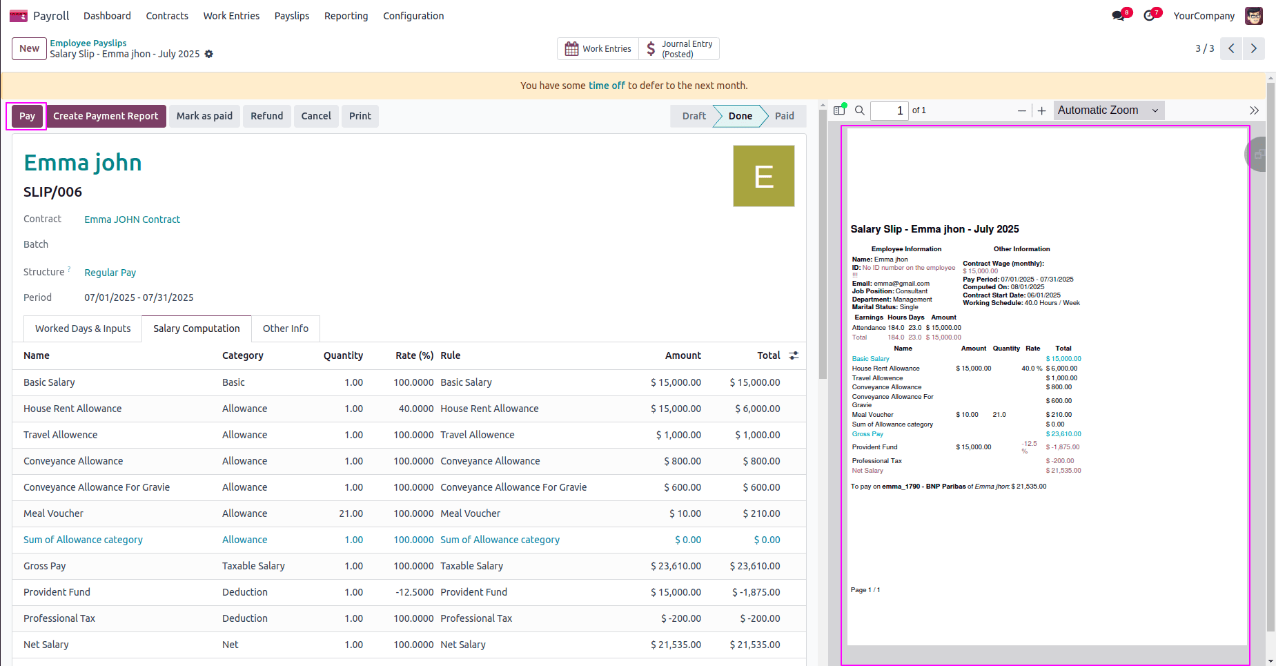How to Manage Payroll Payment Entries in Odoo 18-cybrosys