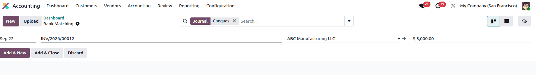 How to Manage Post-Dated (PDC) Cheques for Customer Invoices in Odoo 19-cybrosys