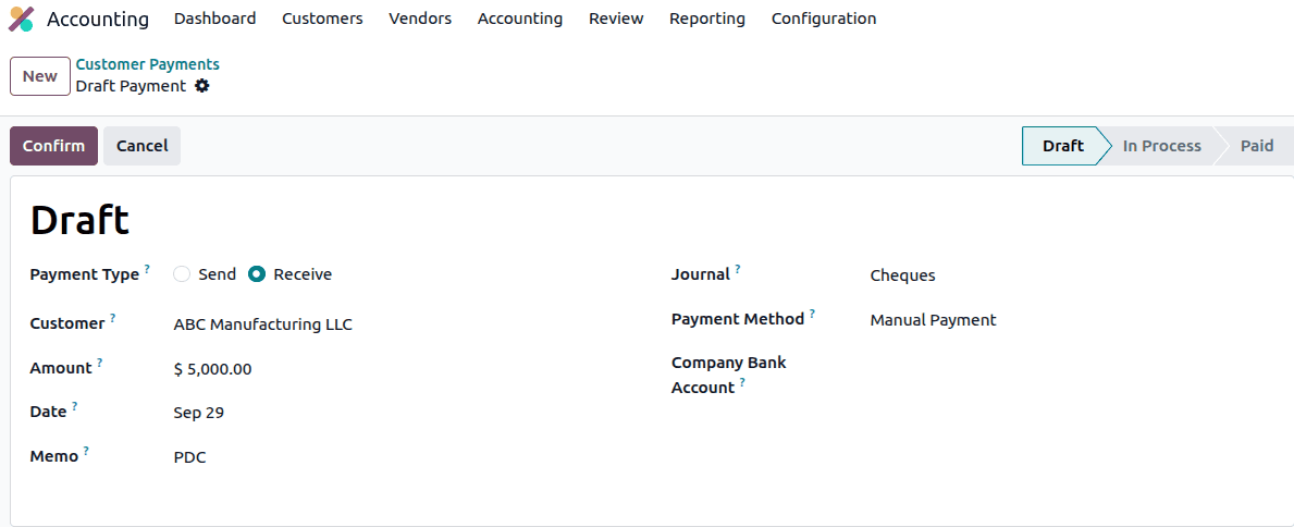 How to Manage Post-Dated (PDC) Cheques for Customer Invoices in Odoo 19-cybrosys