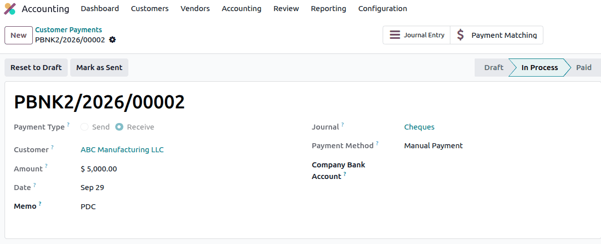 How to Manage Post-Dated (PDC) Cheques for Customer Invoices in Odoo 19-cybrosys