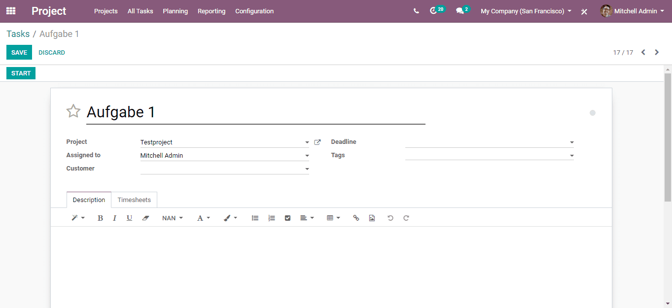 how to manage project in odoo 13 cybrosys