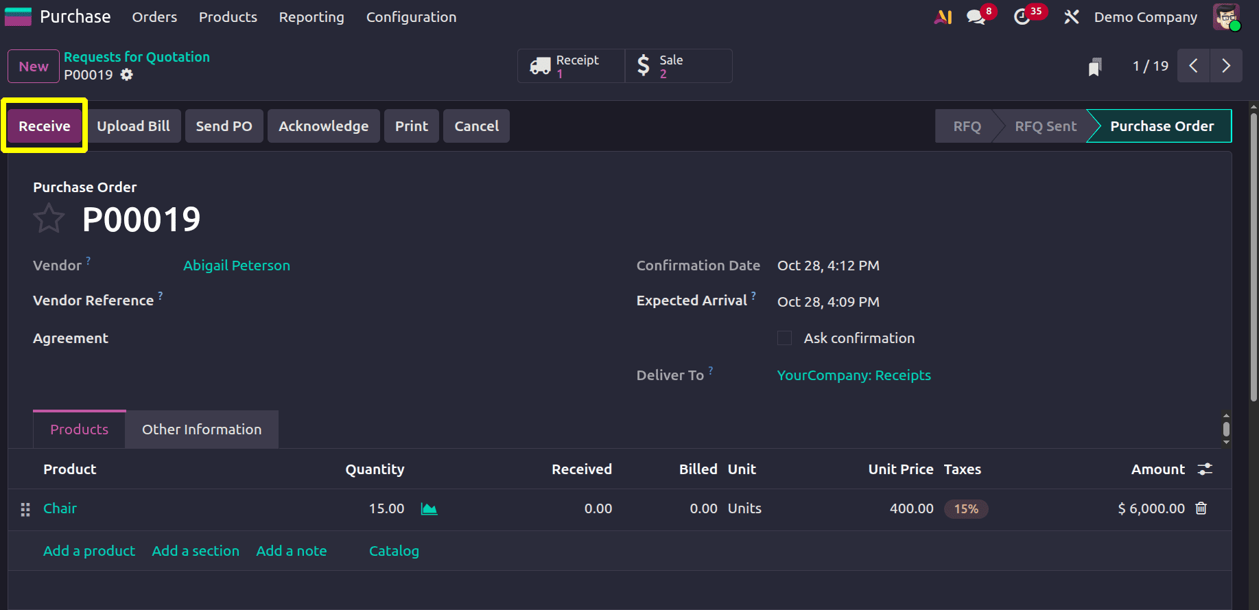 How to Manage Reception Reports Efficiently in Odoo 19 Operations-cybrosys