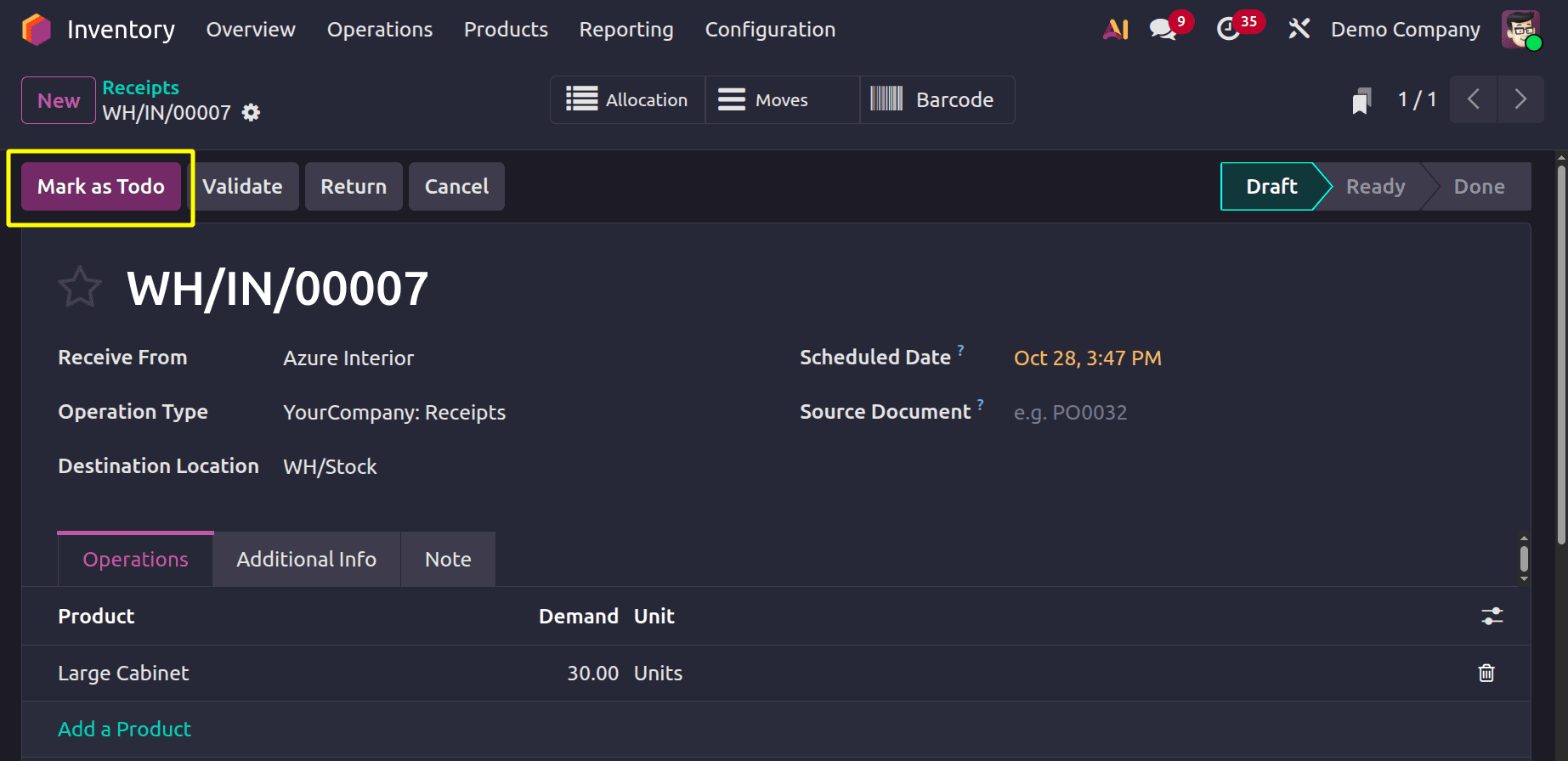 How to Manage Reception Reports Efficiently in Odoo 19 Operations-cybrosys