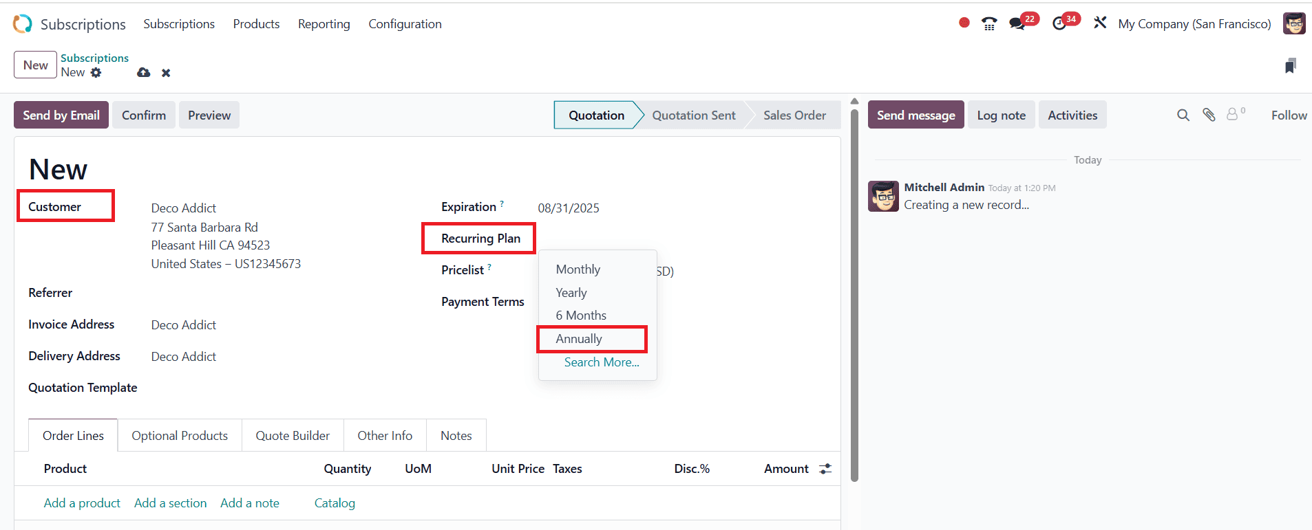 How to Manage Recurring plans for Odoo 18 Subscription-cybrosys