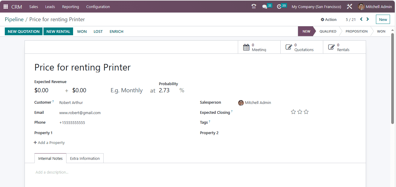 How to Manage Rental Inquiries in Odoo 16 CRM-cybrosys