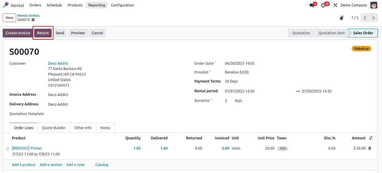 How to Manage Rental Orders in Odoo 18-cybrosys