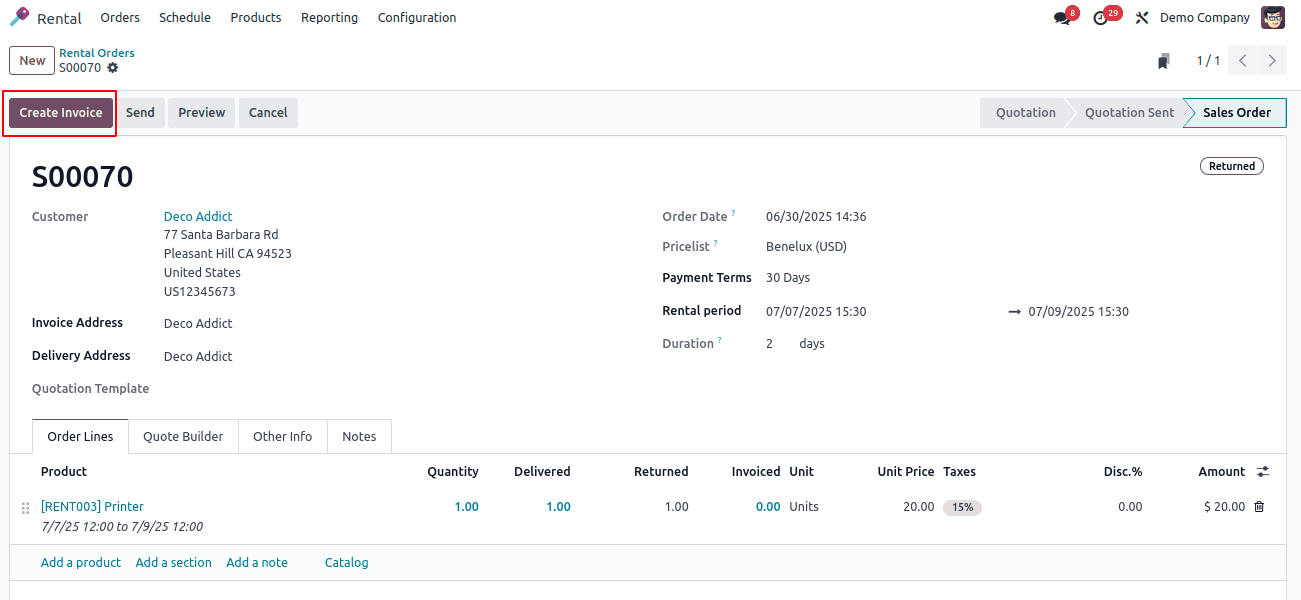 How to Manage Rental Orders in Odoo 18-cybrosys