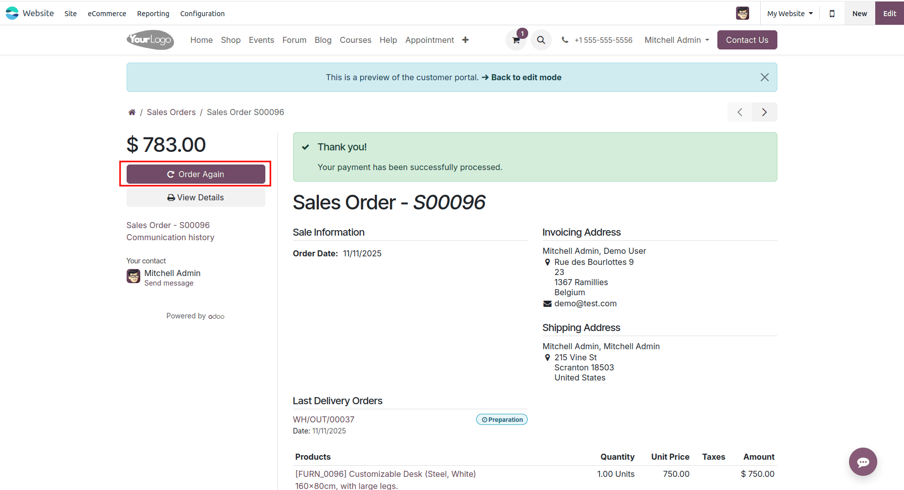 How to Manage Repeat Orders in the Odoo 18 Customer Portal-cybrosys