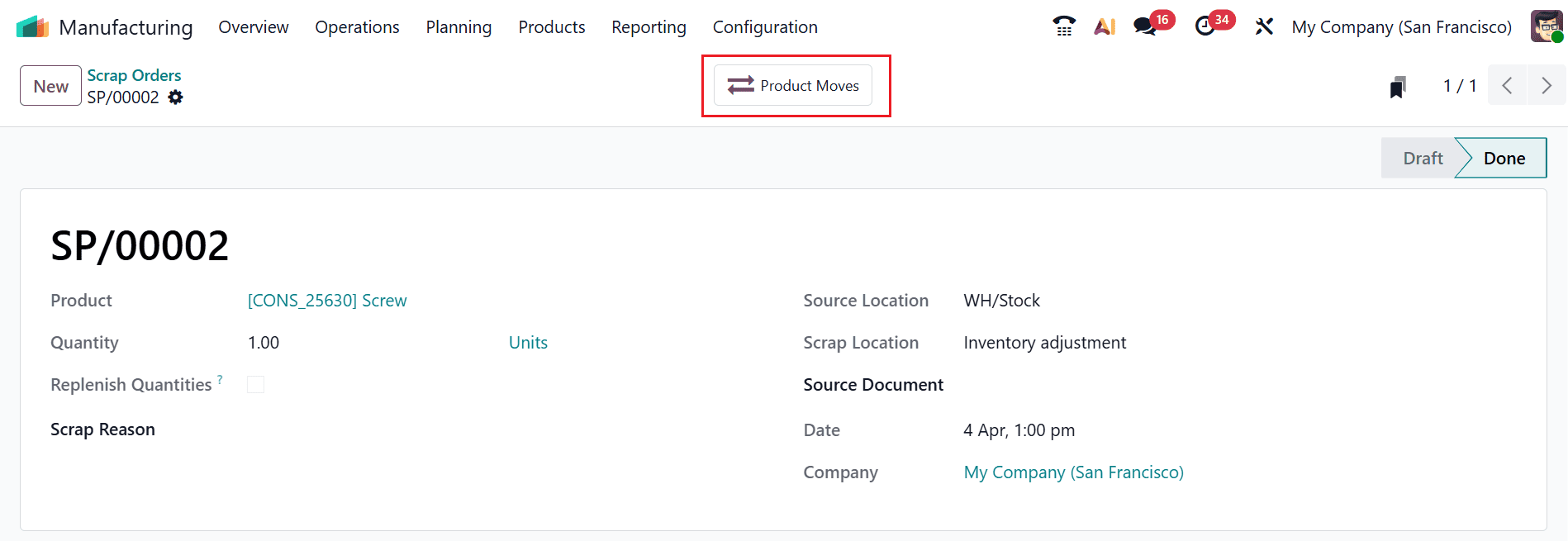 How to Manage Scrap in Odoo 19 Manufacturing-cybrosys
