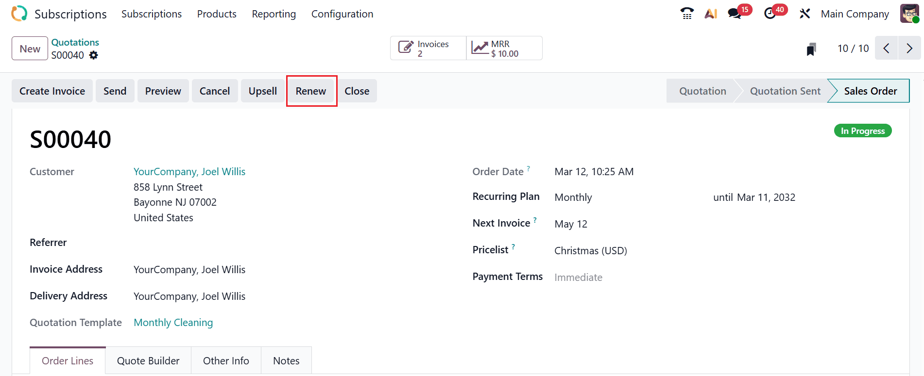 How to manage Subscription Renewals in Odoo 19-cybrosys