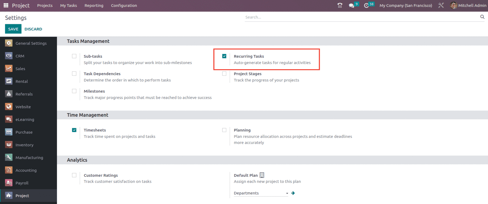 How to Manage Task Recurrence With Odoo 16 Project App-cybrosys