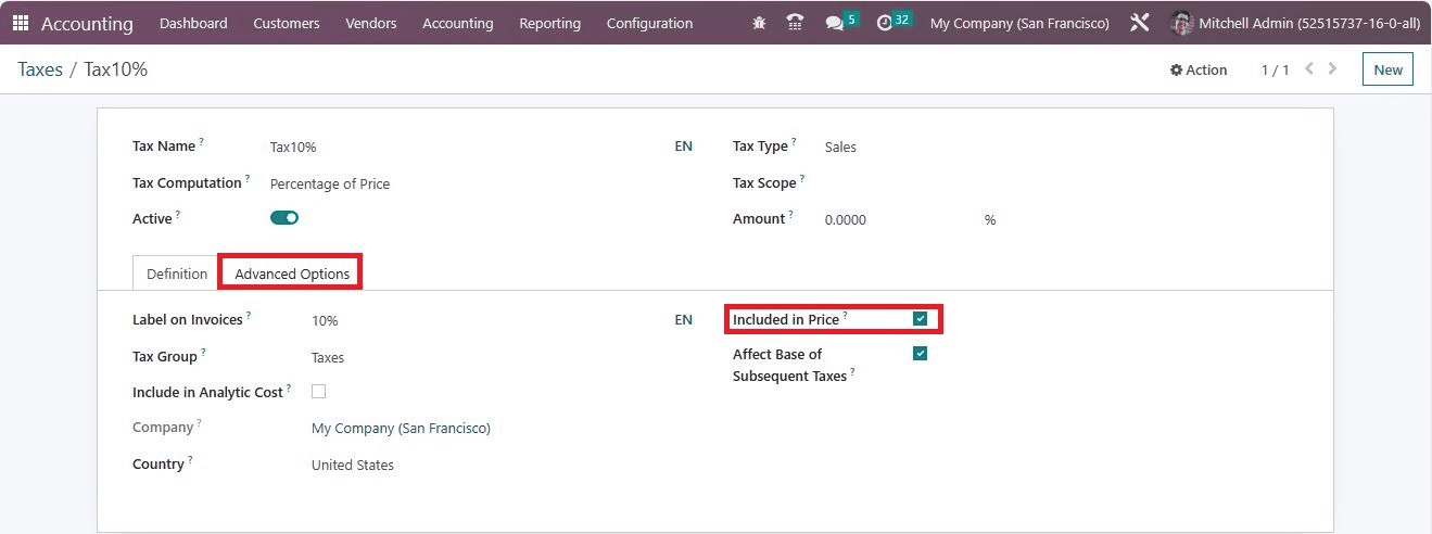 How to Manage Tax Excluded & Tax Included in Odoo 16 Accounting?-cybrosys