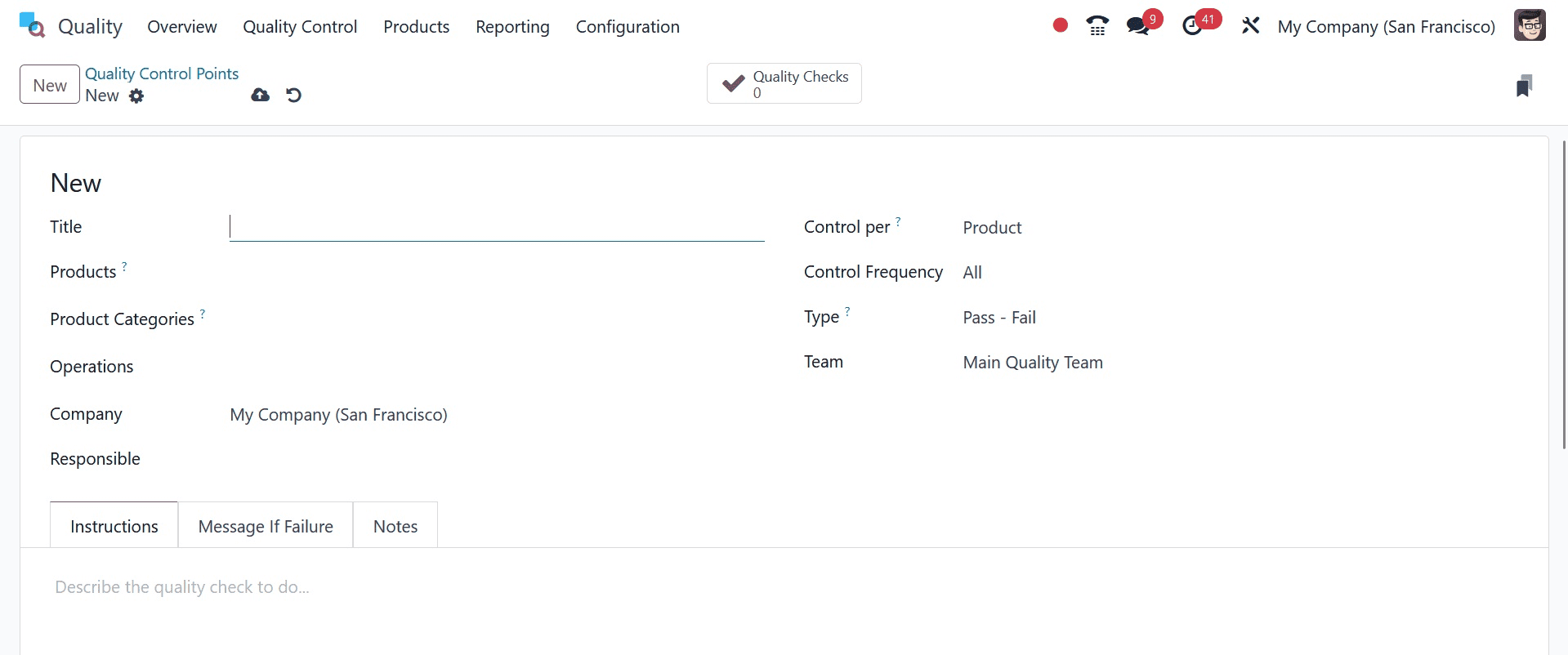 How to Manage Types of Quality Checks in Odoo 17 Quality App-cybrosys