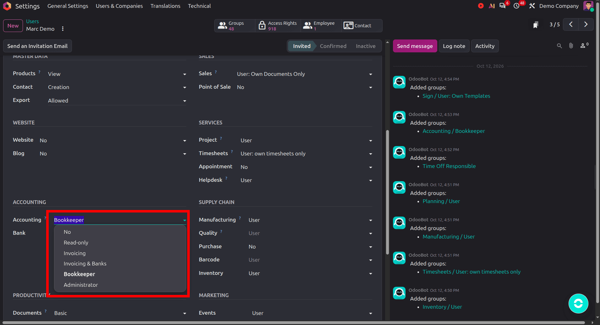 How to Manage User Roles and Permissions in Odoo 20 Accounting-cybrosys