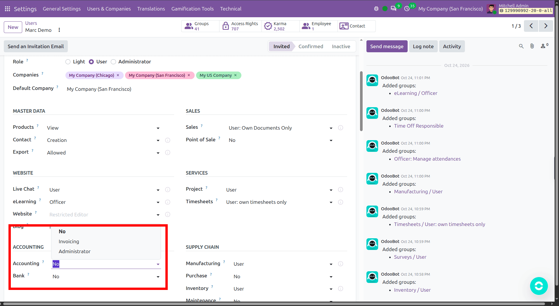 How to Manage User Roles and Permissions in Odoo 20 Accounting-cybrosys