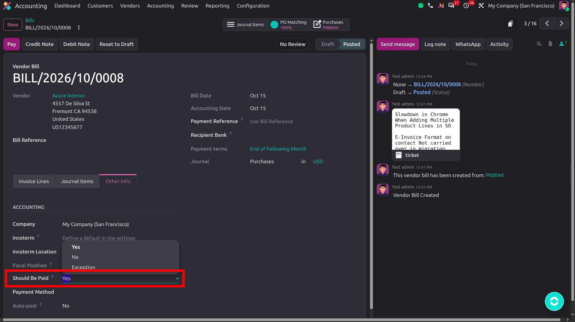 How to Manage Vendor Bills Using 3-Way Matching (Release to Pay) in Odoo 20-cybrosys