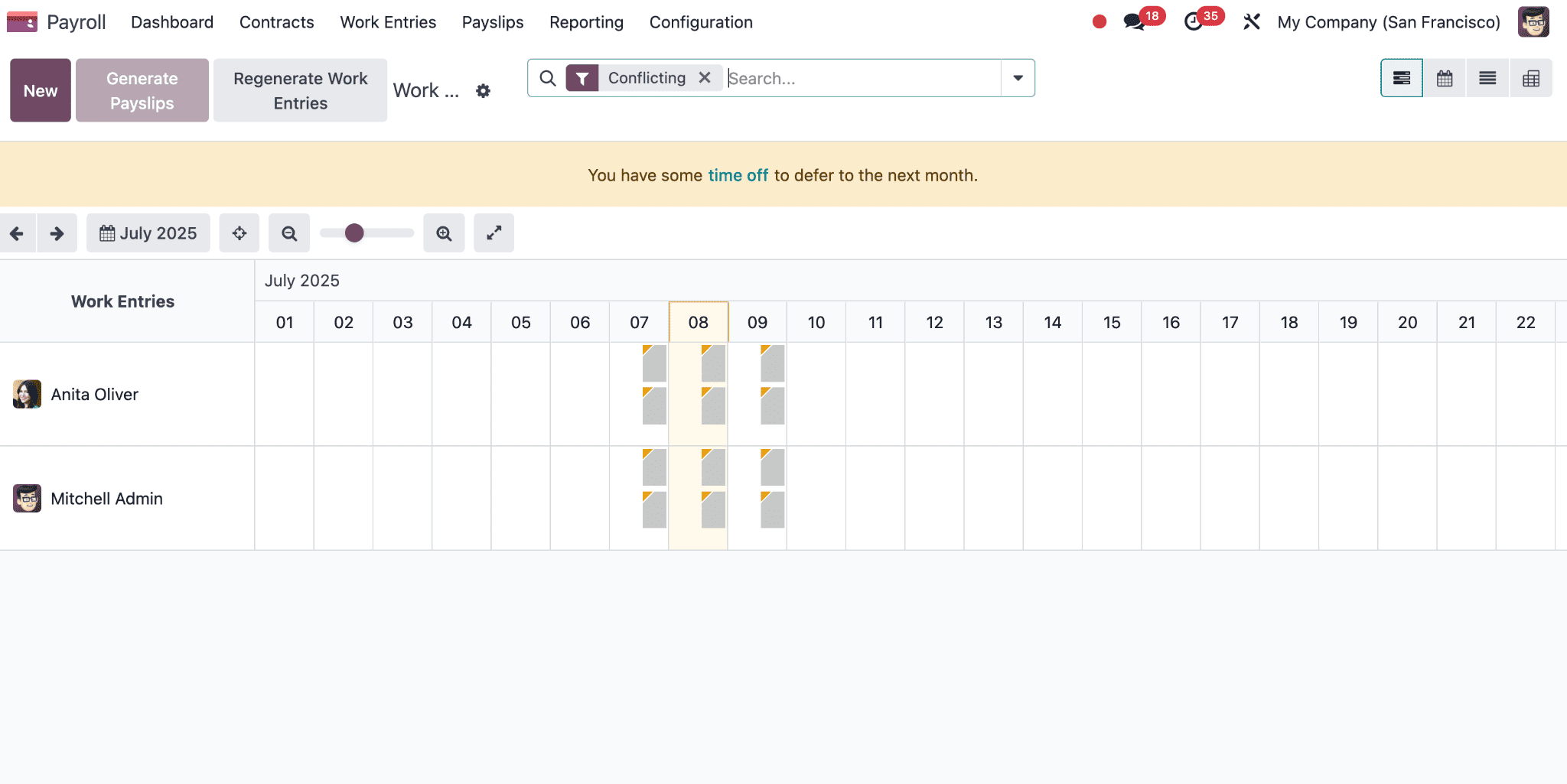 How to Manage Work Entries in Odoo 18-cybrosys