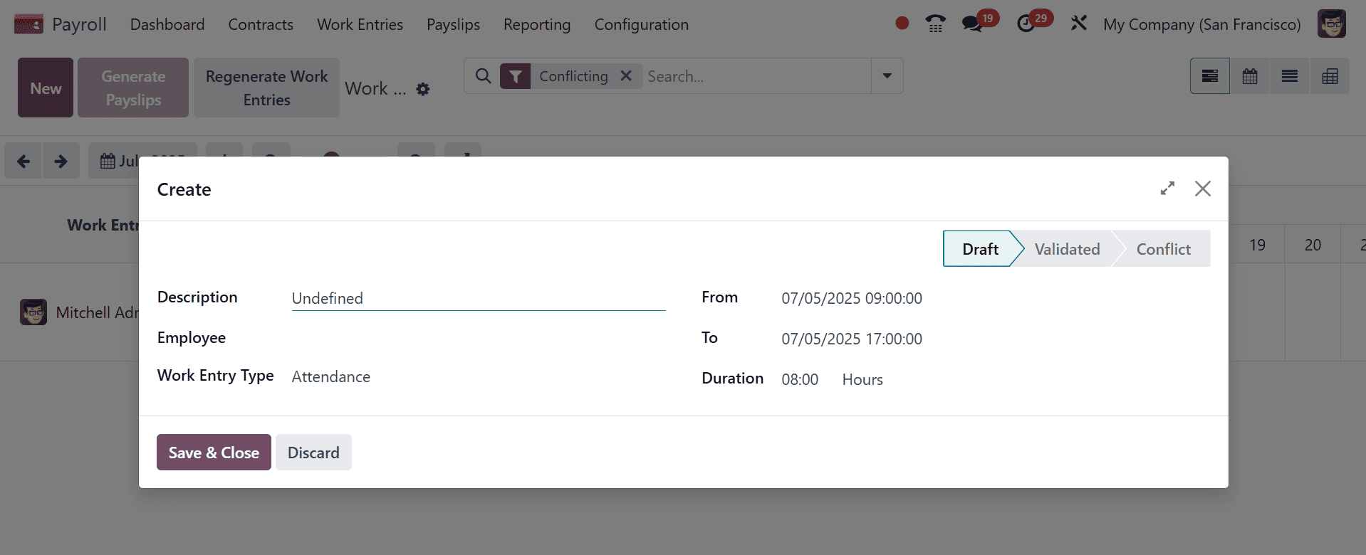 How to Manage Work Entries in Odoo 18-cybrosys